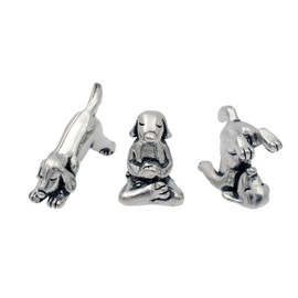 Basic Spirit Yoga Dog Figurine Set (Pewter)-Mini 3 pc. Set