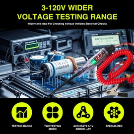 Leogony 3-120v circuit tester, car fuse test light Dc Voltage Tester With LED Digital