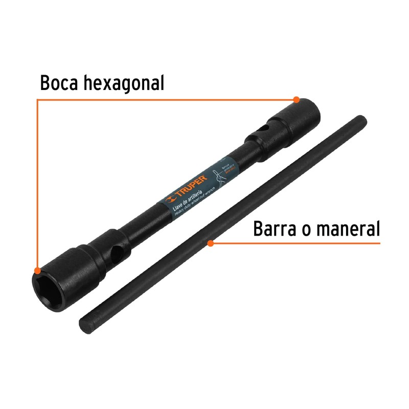 TRUPER LLAR-9 Truck Lug Wrenches, Hex Soket 1 1/16" x