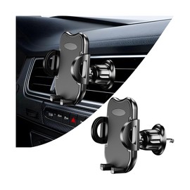 Mandark Car Phone Holder, Hands Free Vehicle Air Vent Cellphone Mount, Stable Automotive Smartphones Cradle Accessories with Metal Hook Clip, Universal for SUV, Sedan, Truck (Black)