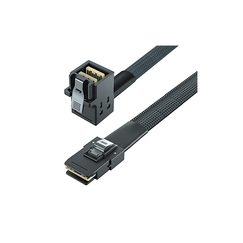 10Gtek® Mini SAS SFF-8643 to SFF-8087 Cable, Right Angle to
