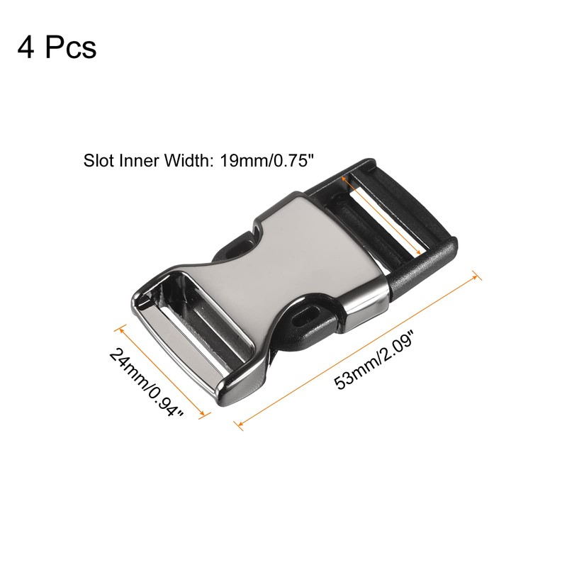sourcing map Metal Side Release Buckles - 4Pcs 2.5" No