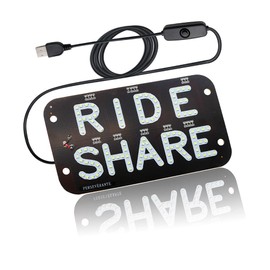 NSKANQI Rideshare LED Light for Car | Taxi Sign | Rideshare Accessories – 7.5x4.25” – 6ft. USB Cable/Vehicle Accessories | Car Accessory Taxi Light Car Signs (Ride Share ICE Blue)