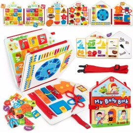 Toddler Felt Montessori Busy Book, Activity Sensory Boards Fine Motor Skill Q...