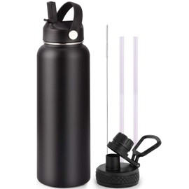 Premium Stainless Steel Vacuum Insulated Water Bottle, 24 oz, BPA-Free Lid, Wide Mouth, Double Wall, Powder Coated