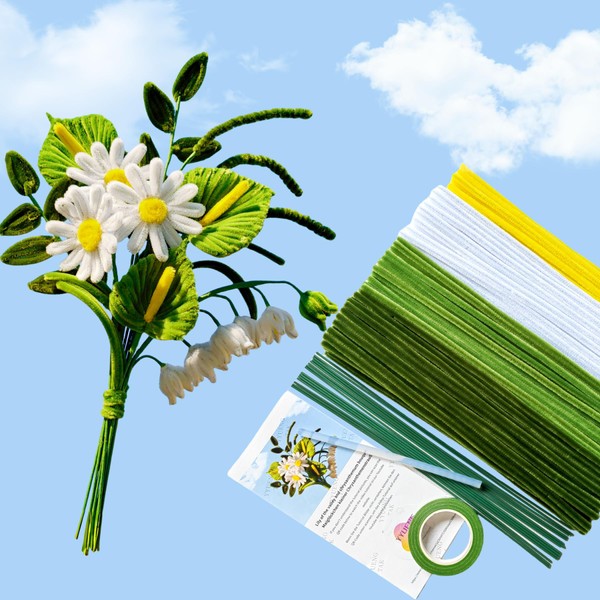 YYUENG TAK 200 pcs Pipe Cleaner Flowers Craft kit for