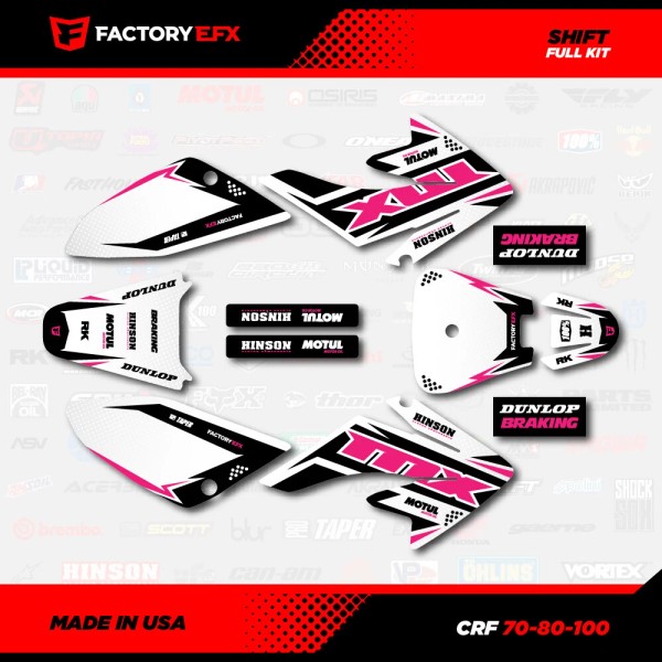 Factory EFX White & Pink Shift Racing Graphics kit Fits