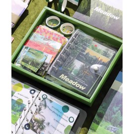 Lotterakka Collage Box Set, Nature Scenery, With Notes, Material Paper Set, Assortment, Large Capacity (Forest (Green))