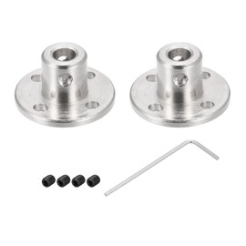 Rebower 5mm Rigid Flange Coupling Connector Motor Guide Shaft Coupler (w Fastening Screw 4pack M3 Hex Wrench), [for DIY RC Model Stepper Motors Part]- 2Pack