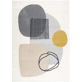 Abani Rugs Deco DEC130A Cream Minimalist Geometric Area Rug (Cream, 2' x 3')