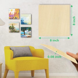 OWLKELA 10pcs 20x20x0.2cm Basswood Sheets Unfinished Wood Board, Rectangle Blank Wooden, Wooden Cutouts for Crafts, Great for Wood Burning and Laser Projects, Arts and Crafts, Wood Engraving
