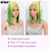DÉBUT Ombre Lemon Green Asymmetrical Side Part Long Bob Wig