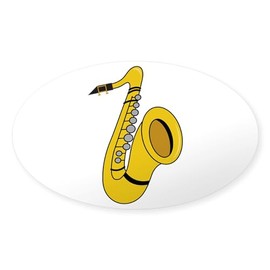 CafePress Saxophone Sticker Oval Car Bumper Sticker(10-Pack)