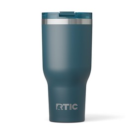 RTIC 40oz Essential Tumbler with Lid, Insulated, Stainless Steel, Metal, Double Wall Vacuum-Insulation, Ceramic Lined, Travel Cup for Iced Coffee, Tea, Hot and Cold Drink, Marine