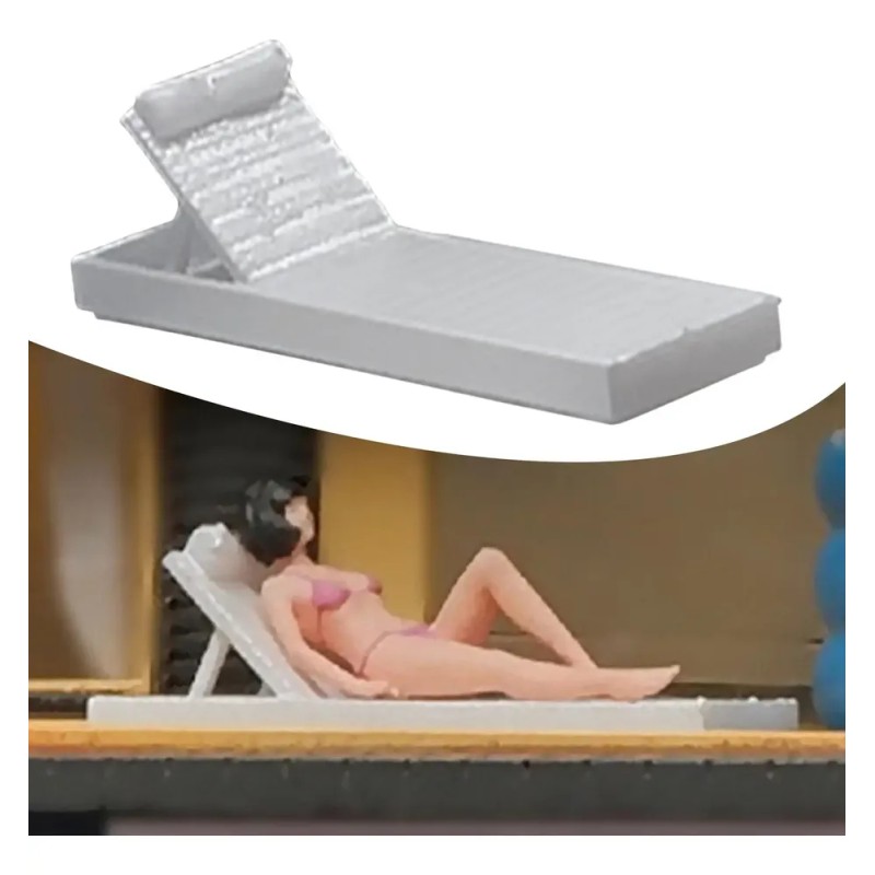 Modelo De Playa A Escala 1/64, Figuras De Tumbona De