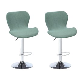 Bifaunvogel Counter Height Bar Chairs Cover Set of 2 Jacquard Swivel Bar Stools Slipcovers Stretchable Swivel Barstools Chair Covers Protector for Home Kitchen Bar Cafe Light Green