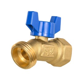 1 Pack ORIANSE Brass Garden Hose Bibb Valve Water Spigot 1/4-Turn Male Hose Bibb 1/2" Female NPT Inlet Connection with 3/4" GHT Water Hose Outlet Heavy-Brass Outdoor Faucet for Gardens and patios