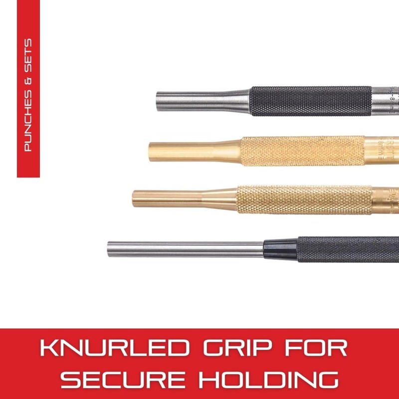 Starrett S816PC 5-Piece Punch Set, 3 Prick Punches with 5/64"-5/32"