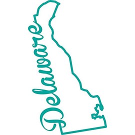 ND252T Delaware State Decal Sticker | 7-Inches By 4-Inches | Premium Quality Teal Vinyl