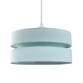 Contemporary Quality Duck Egg Linen Fabric Triple Tier Ceiling Pendant Light Shade | 60w Maximum | Designer Style | 26cm Diameter by Happy Homewares