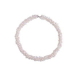 Anthony Vincent Regalo Moda 3 Hilos Blanco Collar Perlas Cultivadas. 40 cm de largo. Súper acomodo al Cuello - Excelente opción de Regalos para Mujer! - Regalo para Mujer - Joyeria para Mujer - Cadenas para Mujer