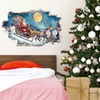 LHIUEM 3D Christmas Wall Decals Santa Claus Reindeer Eve Wall