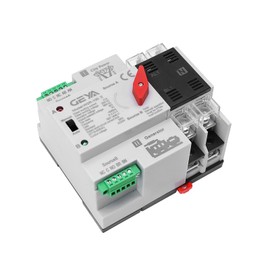 GEYA Mini ATS Automatic Transfer Switch Electrical Selector Switches Dual Power Switch 2Pole 63A 220V 50/60Hz Grid to AC Generator (Black)