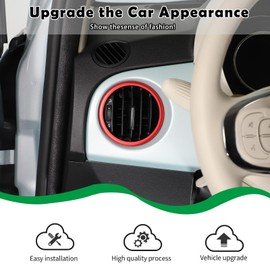 HAPPYHORSE Air Conditioning AC Vent Outer Ring Cover Trim Compatible with Fiat 500/500 Abarth 2016-2024 A/C Side Vent Outer Ring Cover Air Conditioning Outlet Decoration Inner Accessories