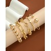 Shall Shell Gold Bracelets Set for Women, 5 Pcs Gold