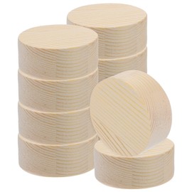 Tofficu 10-Pack Unfinished Round Natural Wood Discs 2 Inch and Wooden Cylinder Blocks - DIY Crafting Supplies for Decorative Art Projects Small Round Blocks for DIY Crafts Wood Craft