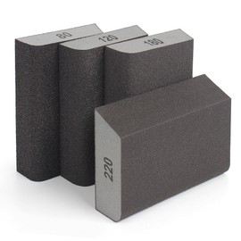 4pcs Sanding Block with Wet and Dry Dual-use,Washable and Reusable Sanding Sponges 4 Grits(80/120/180/220) Sandpaper for Wood, Sand Paper Pack for Wood, Wall, Cars and Metal