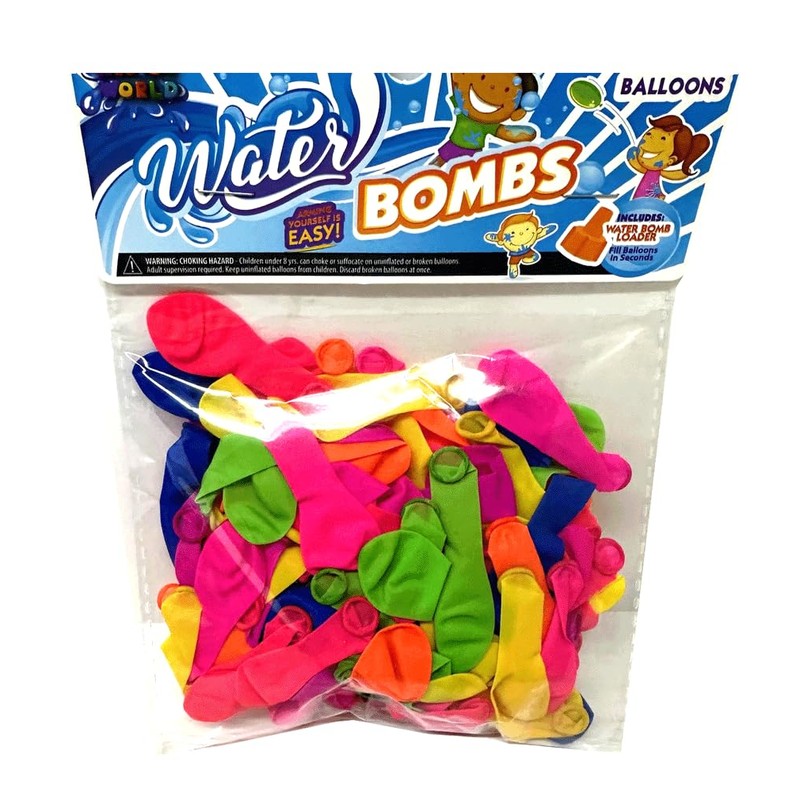 100 pcs Assorted Water Balloon with Filler in Poly Bag