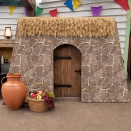 Tegeme 100ftx54in Stone Wall Backdrop Roll, Rock Plastic Tablecloth