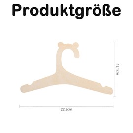 Pack of 10 Children's Wooden Clothes Hangers, Wooden Hangers for Children, Children's Hangers for Toddlers' Wardrobe, Non-Slip Children's Hangers Made of Wood for Dresses, Dresses, Coats