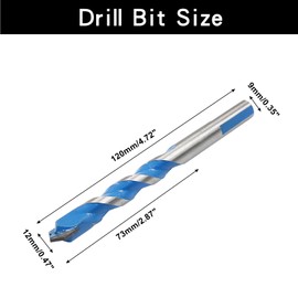 Piutouyar 5 Pcs 12mm Masonry Drill Bits, 0.47" Carbide Drill Bits Set for Concrete, Tile, Glass, Ceramic, Brick, Wood