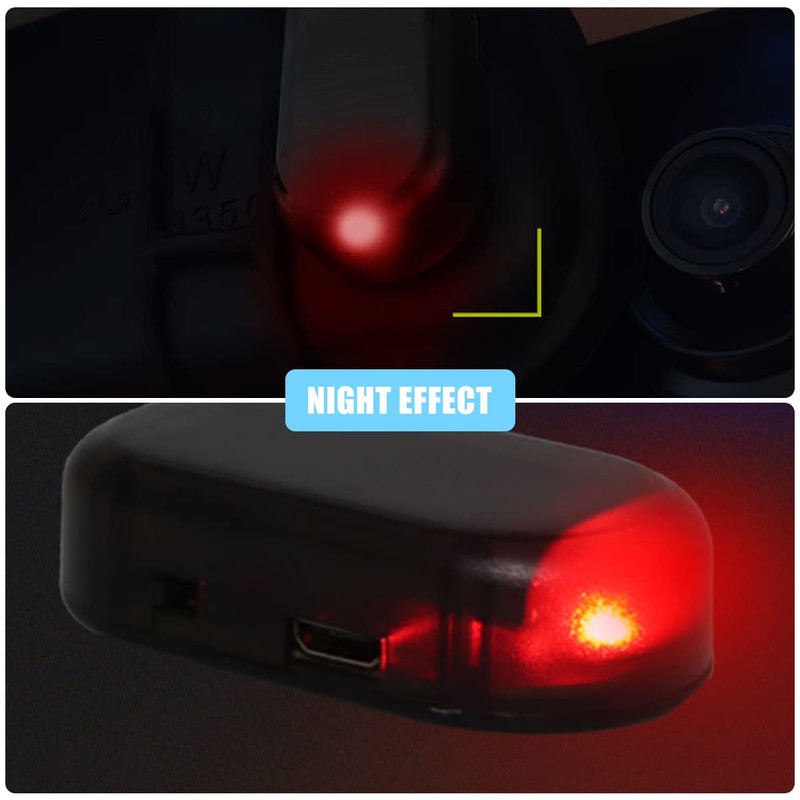 Toulifly Solar Power Car Alarm LED Light, Red, Remote Control,