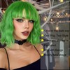 Ms Aloe Green Bob Wigs with Bangs Short Wavy Glow