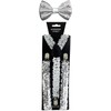 Buckletown Suspender & Bow Tie Combo Pack (Silver Sequined)