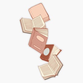 Raining books Bumper Sticker Vinyl Decal 5 inches