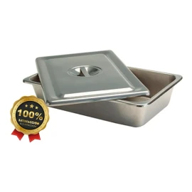 Hemco Charola Con Tapa Budinera Acero Inoxidable Grande Facturada