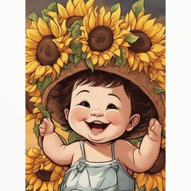 CafePress Happy Sunflower Baby Boy Standard Size Playing Cards