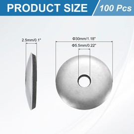 sourcing map 100Pcs 7/32" x 1-3/16" Sealing Washers, 304 Stainless Steel EPDM Bonded Neoprene Rubber Washers for Screws Bolts, Silver&Black