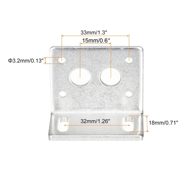 sourcing map Motor Bracket Motor Mounting Holder 30x46x38mm Silver Tone
