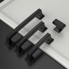 Amerdeco 10 Pack Matte Black Cabinet Hardware 3Inch(76mm) Hole Center