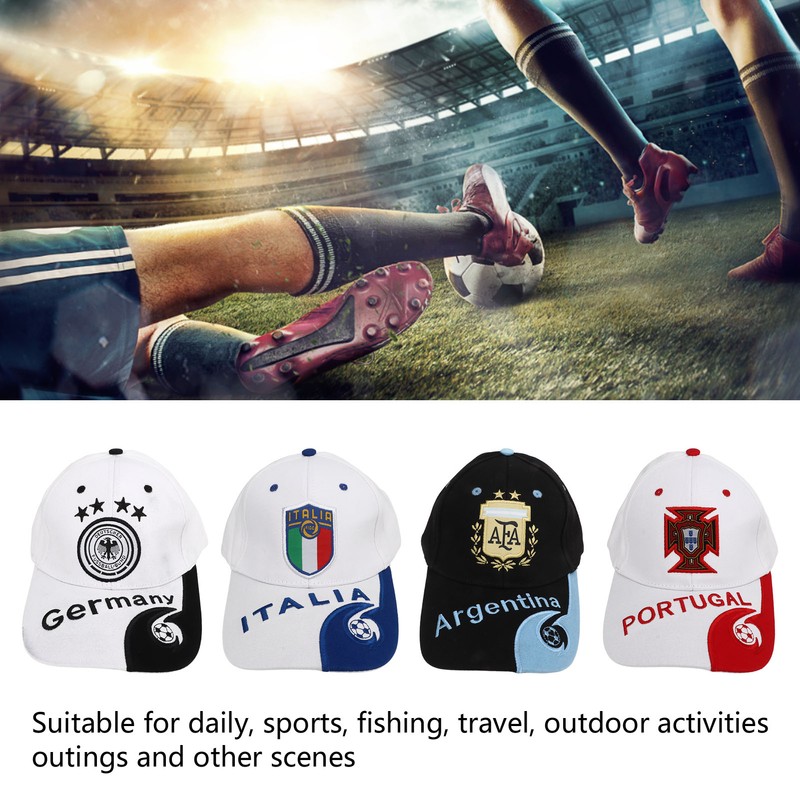 4Pcs World Cup Hat Embroidered Italy Argentina Germany Portugal Hat
