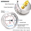 MEANLIN MEASURE -30inHg~60PSI Glycerin Filled Vacuum Pressure Gauge, Stainless Steel
