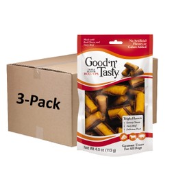 Good 'n' Tasty Triple Flavor Roll Ups with Cheese, Beef, Pork, 12 Ounce (3 Individual Packs of 4 Ounces)