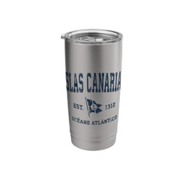Canary Islands Vintage Sports Navy Boat Anchor Flag Stainless Steel Insulated Tumbler