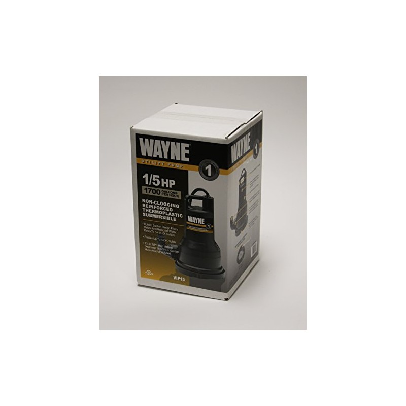 Wayne 57700-WYN1 VIP15 Water Removal Pump, black, 0.5
