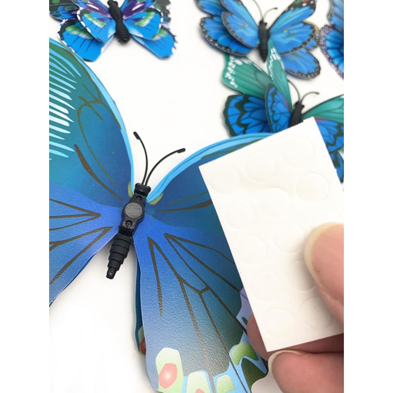 12PCS PVC 3D Butterfly Fridge Magnets Refrigerator Magnets Wall Stickers